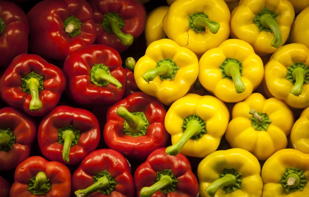 Red and yellow bell peppers